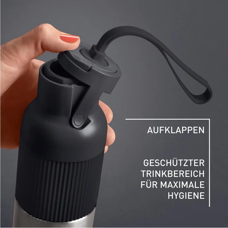 Emsa Isolierflasche beYou Flip, mit Flip-Verschluss und Trageband, 100% dicht, spülmaschinengeeignet