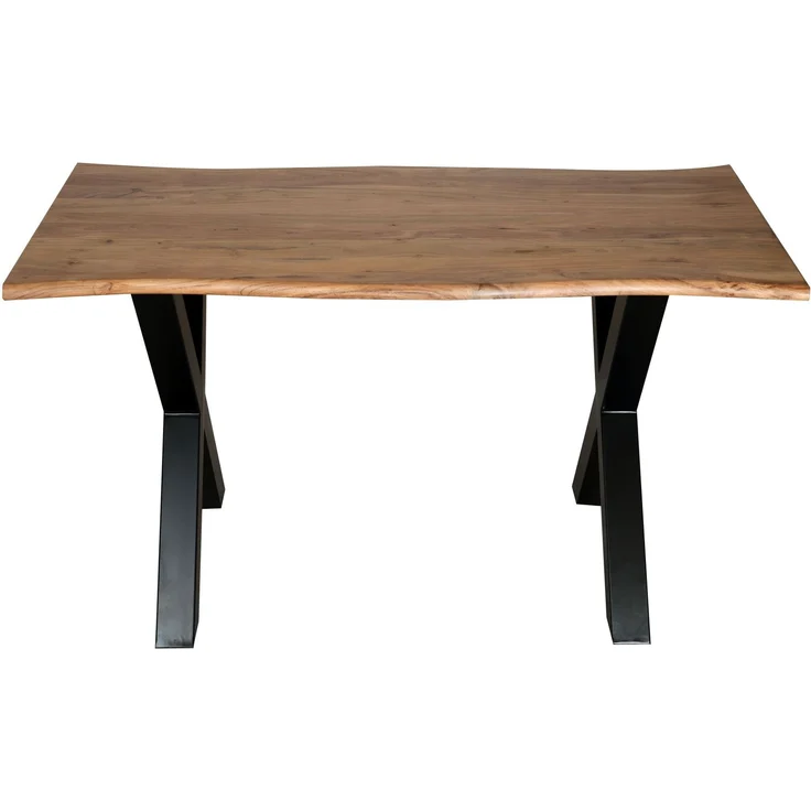 LC Home Esstisch »Lund« 160x85 cm Akazie massiv – Massivholztisch mit Baumkante & schwarzem X-Gestell – Bild 4