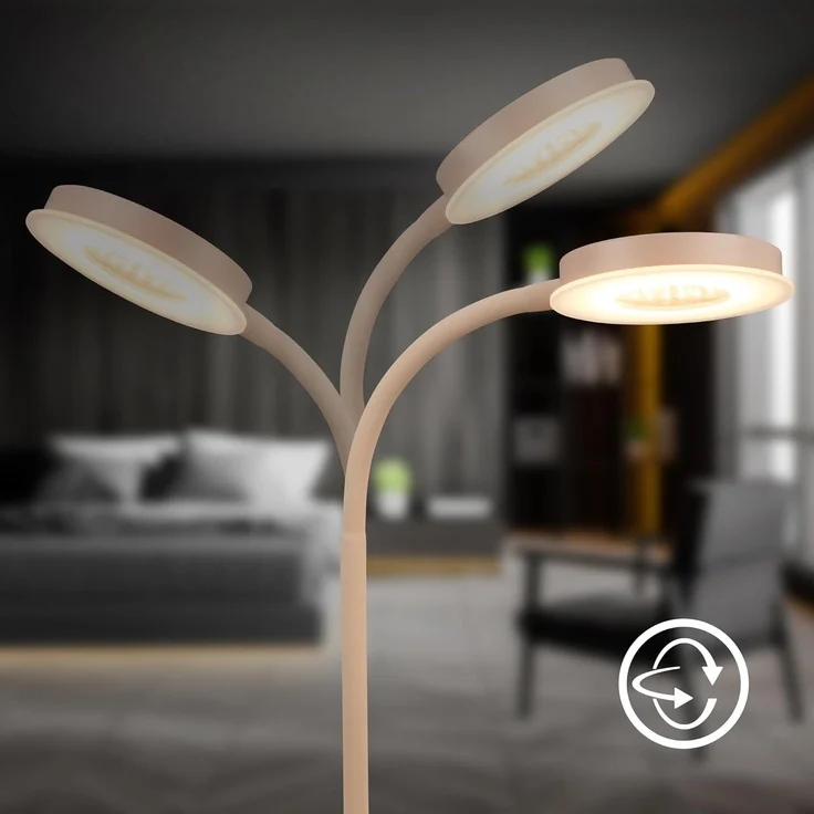 BRILONER - LED Schreibtischlampe mit Touch, dimmbar in Stufen, schwenkbar, Tischlampe, Lampe, Nachttischlampe, Tischleuchte, Home Office, Bürolampe, Leselicht, 32,5 x 13 x 40 cm, Beige – Bild 5