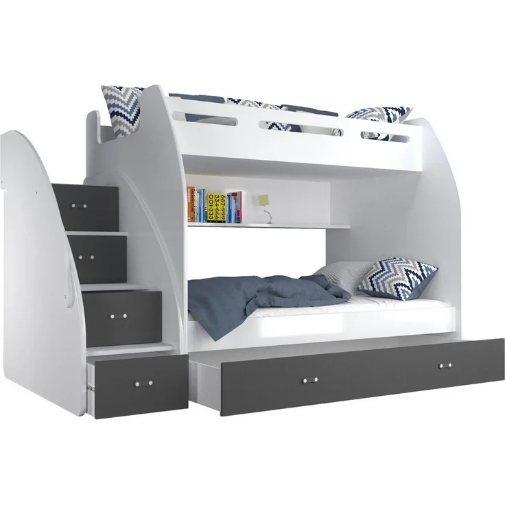 thematys Etagenbett oben 90x200cm, mit Matratze, Grau – Bild 5