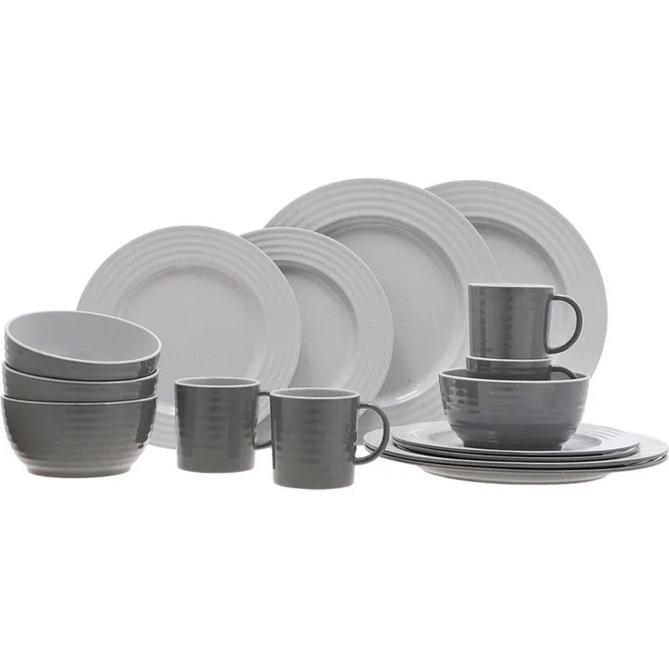 Travellife Geschirr-Set Melamin Geschirr Set Palma Camping, Melamin, Glasierte Keramik Optik 16 teilig
