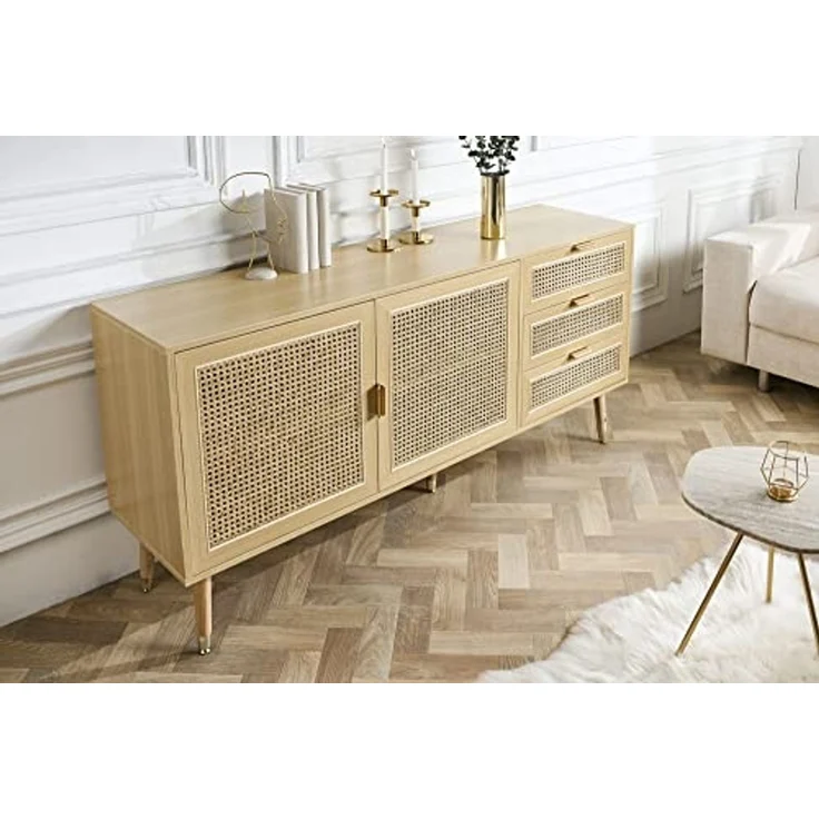 riess-ambiente Sideboard VIENNA 154cm natur (Einzelartikel, 1 St), Wohnzimmer · Wiener Geflecht · 3 Schubladen · Kommode · Retro – Bild 5