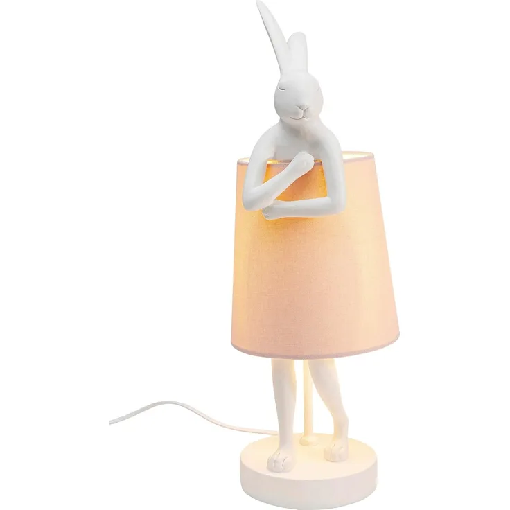 Kare Design Tischleuchte Animal Rabbit Weiß/Rosa 50cm