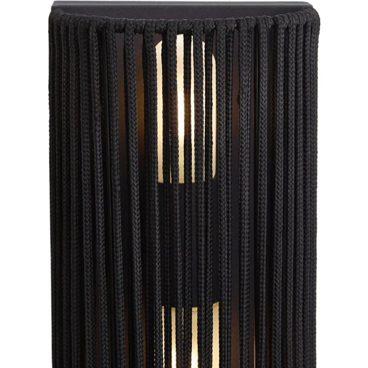 Qazqa Außen-Wandleuchte Jayla, ohne Leuchtmittel, G9, Schwarz, Japandi, Seil, 2-flammig