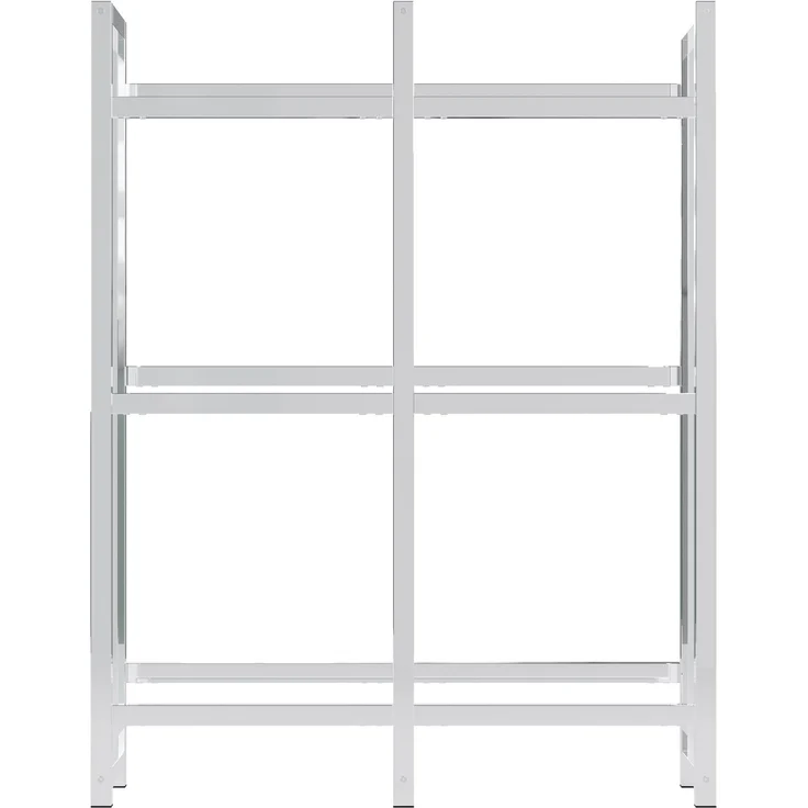 CLP Getränkekistenständer Stack aus Metall freistehend robust stabil,chrom 116x91x31 cm – Bild 4