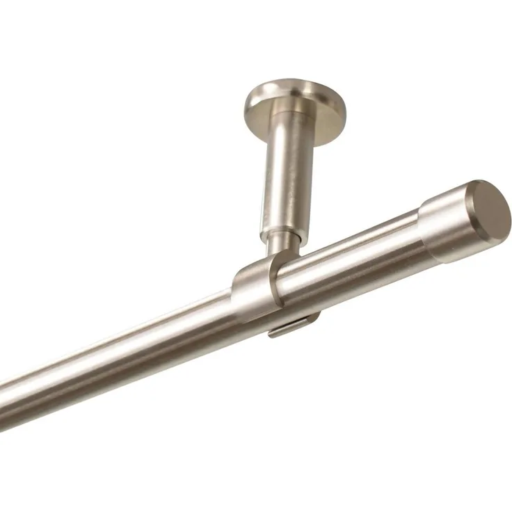 iso-design Gardinenstange Set zur Montage an der Decke mit 20 mm Durchmesser 1-läufig, Ø 20 mm, 1-läufig, Deckenmontage, geschraubt, Aluminium, Variabler Deckenabstand