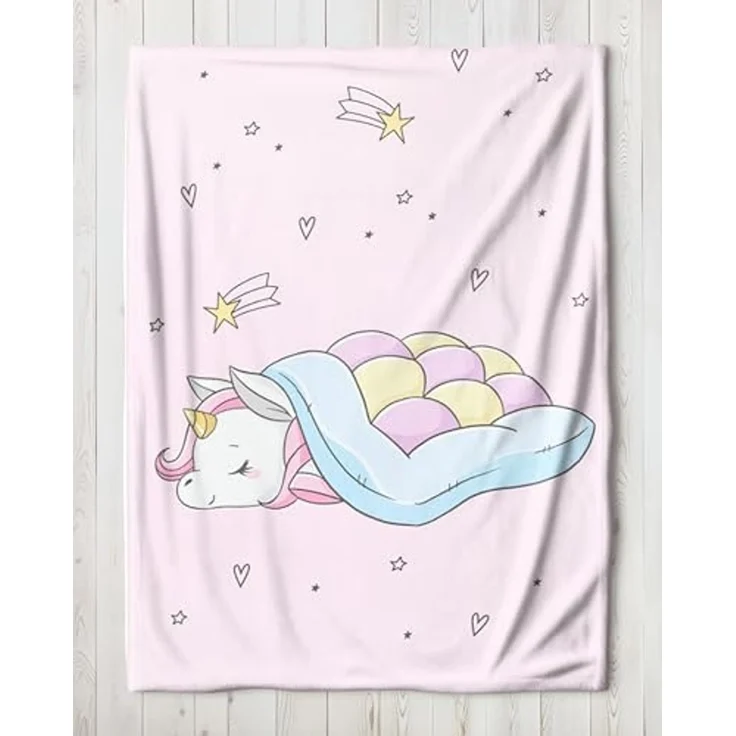Wohndecke Einhorn Fleece-Decke 150x200 cm, Geschenk, kuschelige Unicorn Decke, MTOnlinehandel, Sofadecke, Überwurf für Einhorn Fans, passend zur Bettwäsche – Bild 3