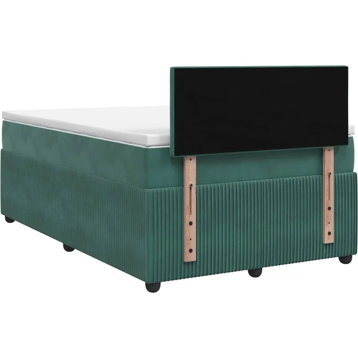 vidaXL Boxspringbett mit Matratze Dunkelgrün 120 x 190 cm Samt 3453104 – Bild 9