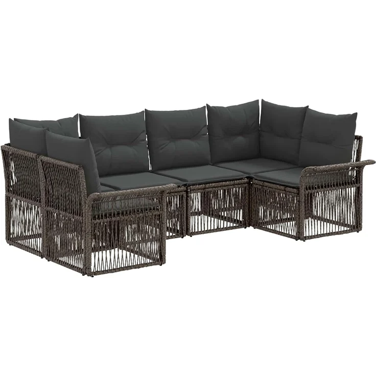 vidaXL Gartensofa-set 6 stk. 6-Sitzer Grau Poly-Rattan 3434927 – Bild 1