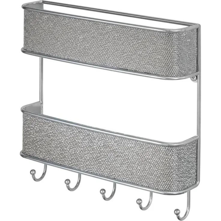 Schlüsselbrett Ablage silber Schlüsselboard Briefablage Wandorganizer mDesign