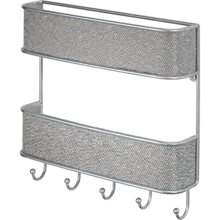 Schlüsselbrett Ablage silber Schlüsselboard Briefablage Wandorganizer mDesign – Bild 1