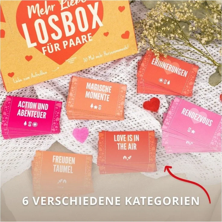 Amari Geschenkbox Losbox 50 Lose für Paare für gemeinsame Momente Geschenkidee, Jahrestag, Valentinstag, Geburtstag, Weihnachten – Bild 3
