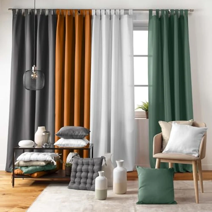 U10 Gardine mit Schlaufen ESSENTIEL - Büro & Esszimmer & Wohnzimmer & Küche & Schlafzimmer Schlaufen- & Ösenvorhänge in Natur – Bild 3