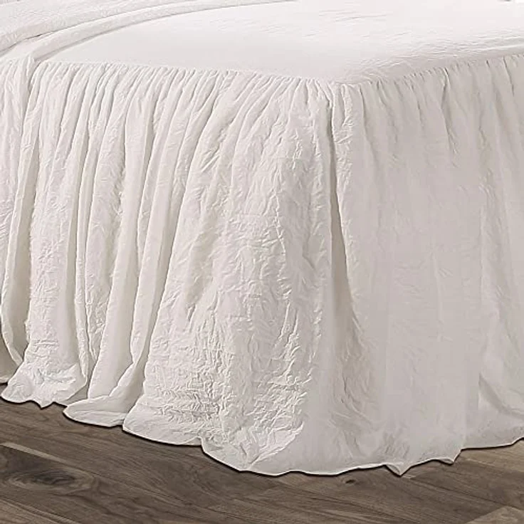 Lush Decor Rüschenrock, 2-teiliges Tagesdecken-Set, Doppelbett, Weiß – Bild 6