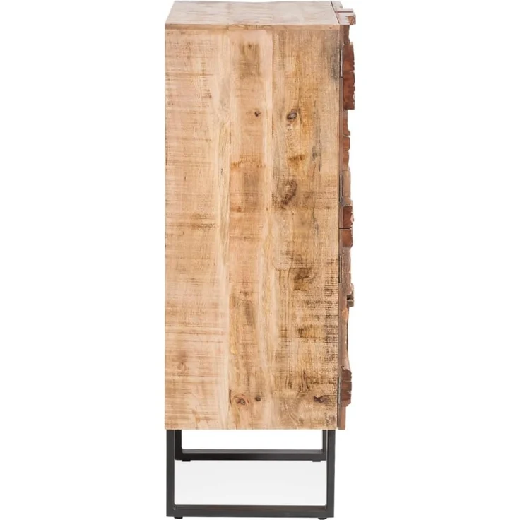 Highboard Greenland massivum Mango Massivholz braun 100x128x45 cm rustikal Boho-Stil Wohnzimmer-Kommode Anrichte Unikat recycelt – Bild 7