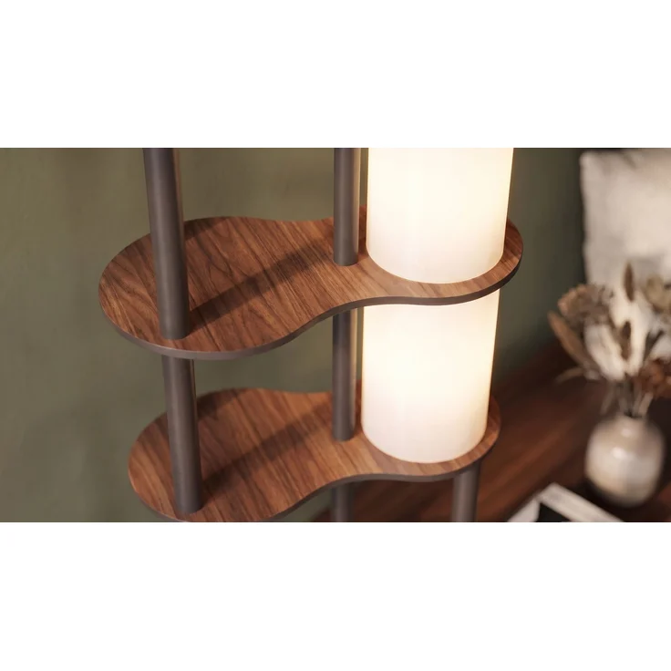 KAWOLA Stehlampe DALORA Holz walnuss 140 x 17 x 17 cm – Bild 4