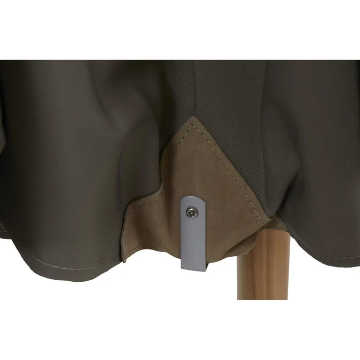 Brafab Sonnenschirm Parma aus Buchenholz und Polyester, modern skandinavisch, Taupe, Ø 350 cm – Bild 2