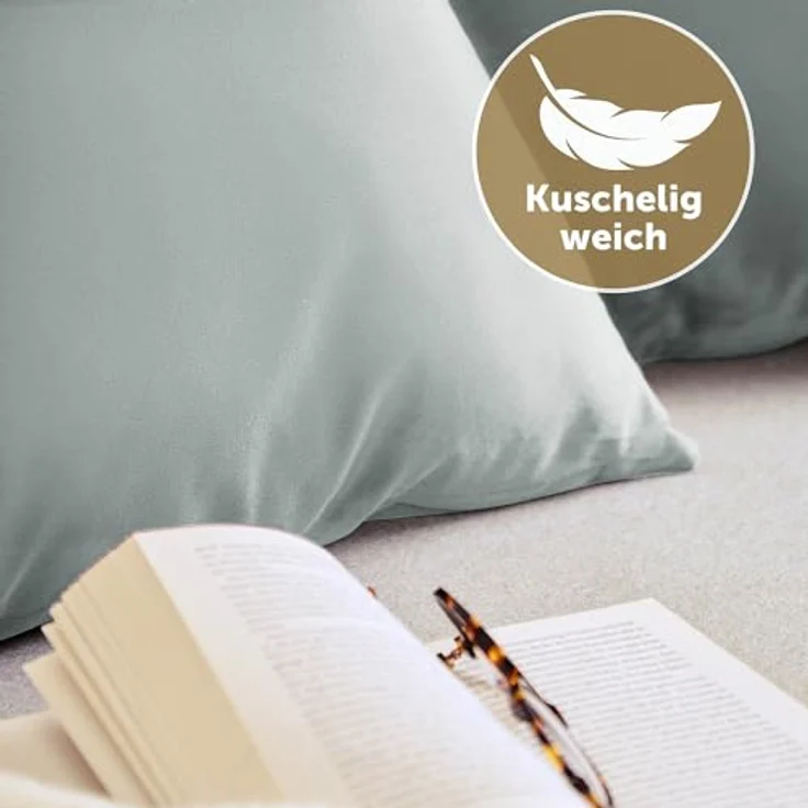 Blumtal Kissenbezug 2er Set - dekorativer Samt Kissenbezug mit verstecktem Reißverschluss, Kissenhülle für Zierkissen, waschbar – Bild 4