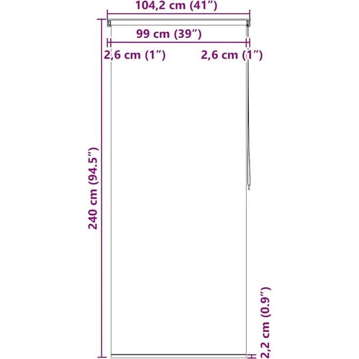 vidaXL Duschrollo 100 x 240 cm Kreismuster 142854 – Bild 10