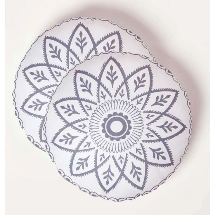 Homescapes Dekokissen Gartenkissen Henna – 2er-Set Runde Outdoor Kissen Mandala 40 cm – Bild 5