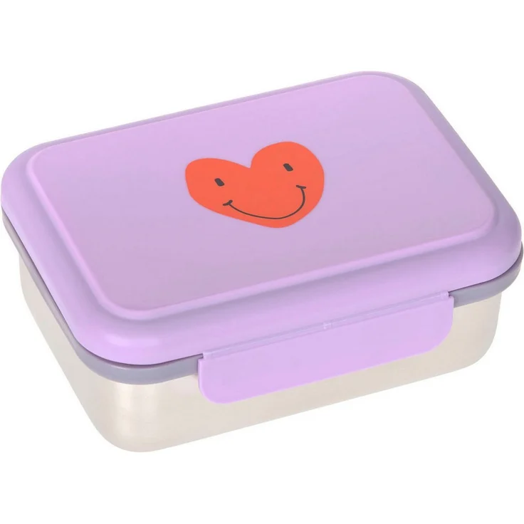 LÄSSIG Lunchbox Little Gang, Heart lilac, Edelstahl, Polyprophylen (PP), Silikon, (1-tlg) – Bild 5