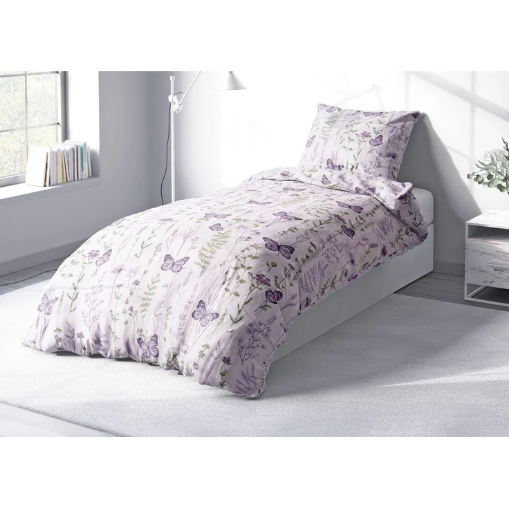 Heubergshop Bettwäsche, Renforcé, 2 teilig, 135x200cm und 80x80cm - Geblümt 100% Baumwolle (EW-Schmetterling) – Bild 2