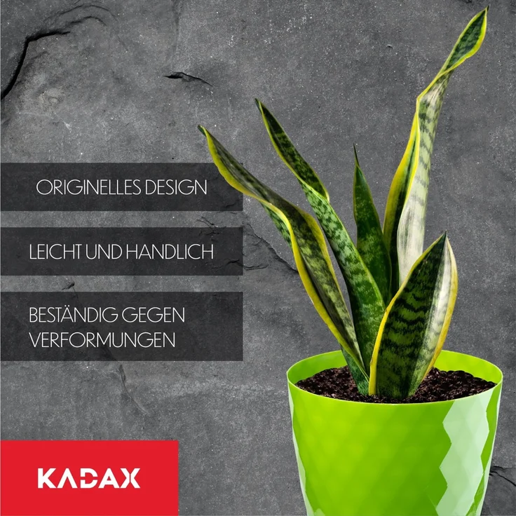 KADAX Blumentopf aus Kunststoff mit Ständer, Blumenabdeckung, 25 cm, Grün – Bild 7