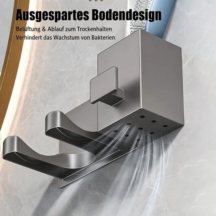 ibettertec Haartrocknerhalter Föhnhalter Wand Ohne Bohren, mit Kabelhalter und Aufbewahrung, (Praktisches Wandregal für Föhn-Badezimmer Aufbewahrung, für Haushalte Badezimmer Hotels Gästezimmer Friseursalons Barbershops) – Bild 4
