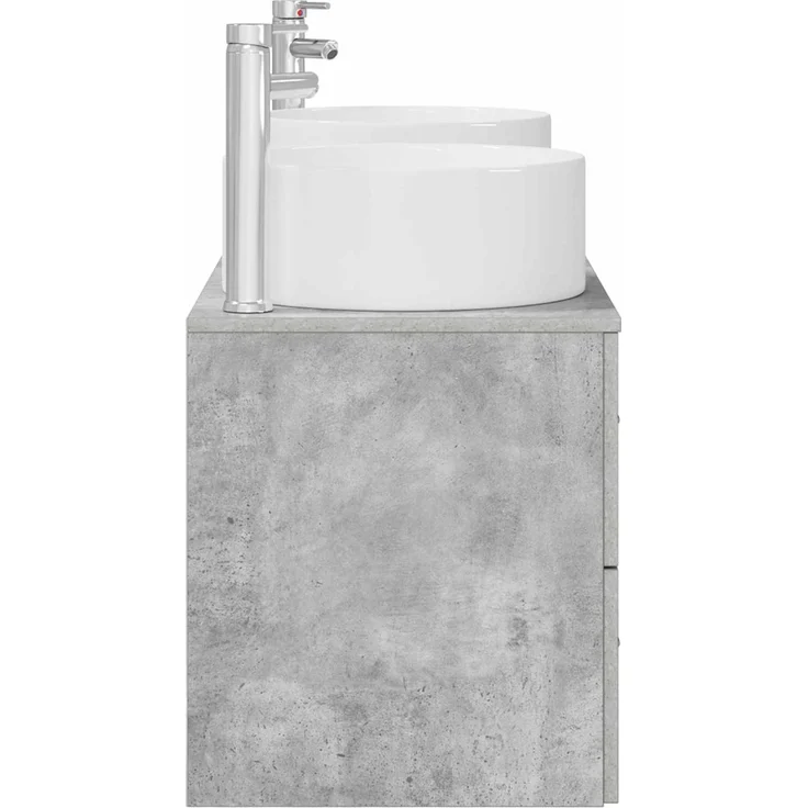 vidaXL Badezimmerschrank-Set 3 stk. Betongrau 129 x 44,5 x 80 cm 3405950 – Bild 6