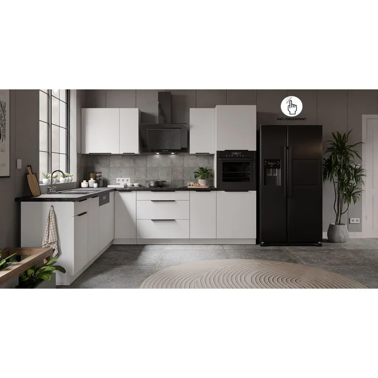 Winkelküche ARIA K-WH ECKE 2 - 250 x 270 cm Anti Fingerprint Küchenzeile Küchenblock Singleküche Einbauküche Küche Eckküche – Bild 3