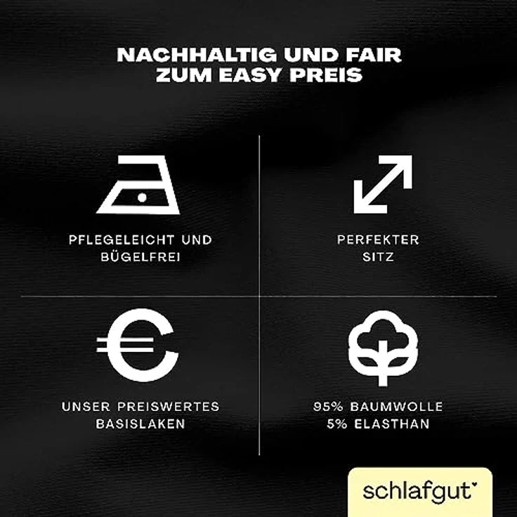 Adam Matheis Spannbettlaken EASY Jersey BL 160x200 cm schwarz Spannbetttuch Bettlaken Spannlaken – Bild 3
