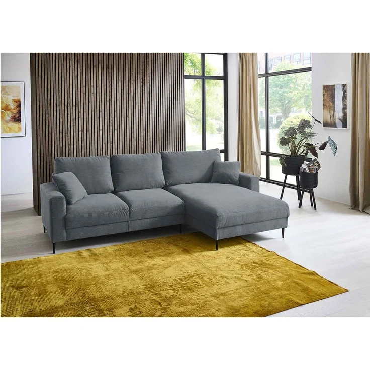 Wohnlandschaft Becky / Bono, Cord, Grau, 269 x 84 x 92 cm – Bild 3