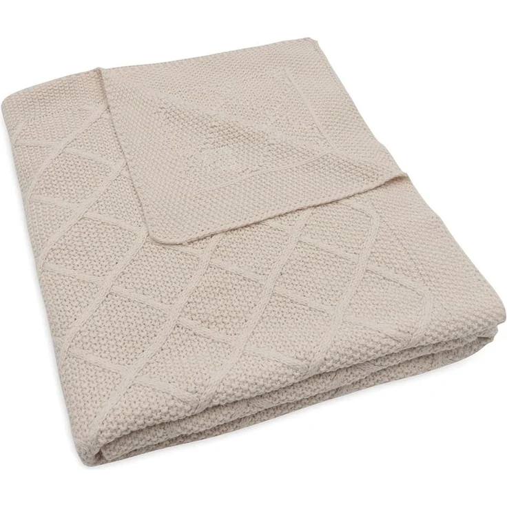 Jollein Check Knit Babydecke - 100 x 150 cm - Oatm – Bild 3