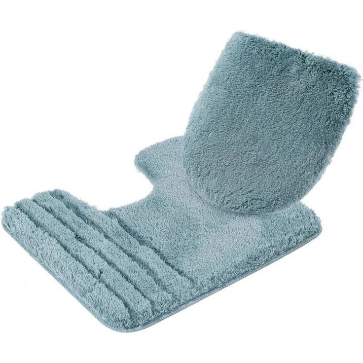 Möve Badematte Loft, Badvorleger, Badezimmer Teppich, Höhe 30 mm, rutschhemmend beschichtet, fußbodenheizungsgeeignet, schnell trocknend, strapazierfähig, Polyacryl, rechteckig, 2tlg. Stand-WC-Set, Badteppich, Badematten auch als 2 teiliges Set & rund – Bild 4