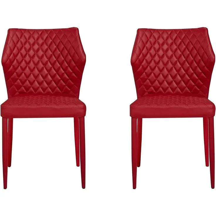 Homemania Stuhl, Metall, Stoff, Rot, 56 x 47 x 84 cm