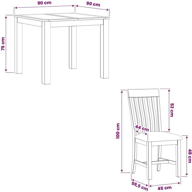 vidaXL Essgruppe RIJSWIJK 3 stk. Beige 90 x 90 x 75 cm 3430321 – Bild 8
