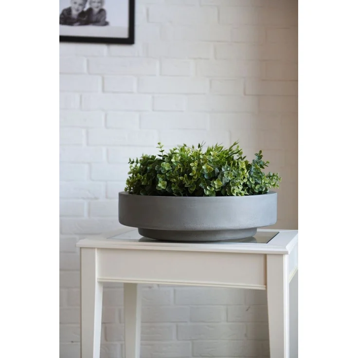 VIVANNO Pflanzschale Fiberglas ESCADA LOW Schale - Betongrau Matt (1 St), 45 x 45 x 12 cm – Bild 1