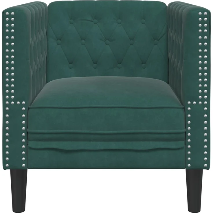 vidaXL Chesterfield-Sessel Dunkelgrün Samt 372675 – Bild 3