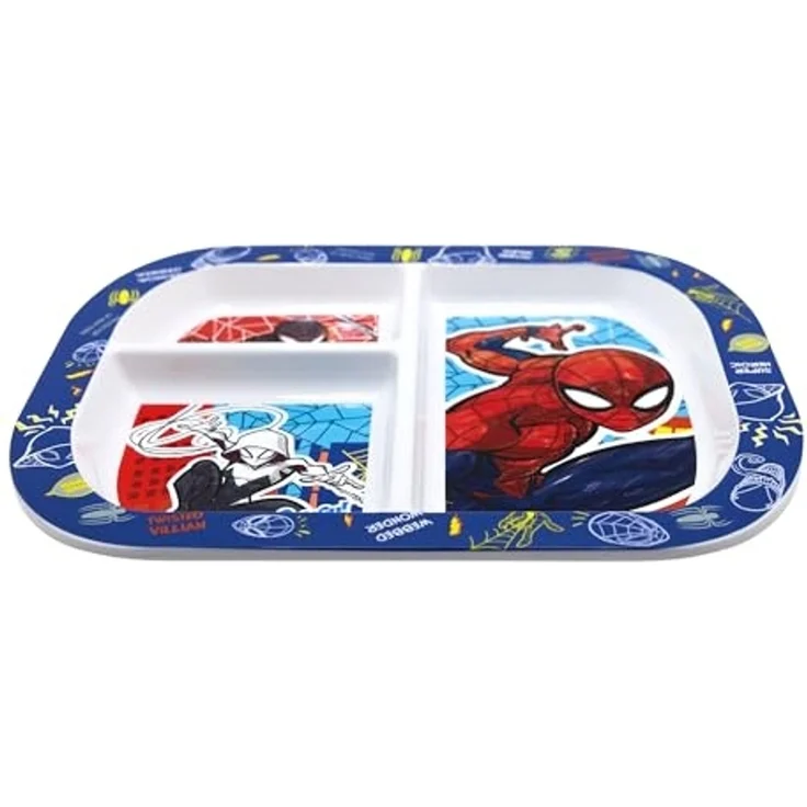 Storline Frühstücksteller Spiderman rechteckig mit 3 Fächern, Mikrowellengeeignet – Bild 1