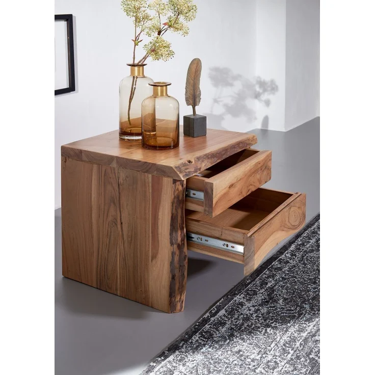 Nachttisch Akazie 45x40x45 natur lackiert PURE ACACIA #311 – Bild 4