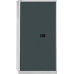 Bisley 'Universal' Flügeltürenschrank, 3 verzinkte Fachböden, 4 OH, lichtgrau / anthrazitgrau, 180,6 x 40 x 91,4 cm