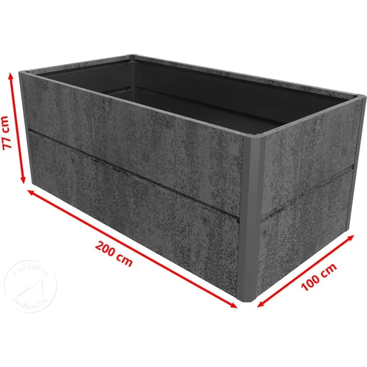 PRIMEYARD 200 x 100 x 77 cm Hochbeet Nele, Cortenstahl, Rost-Optik – Bild 8