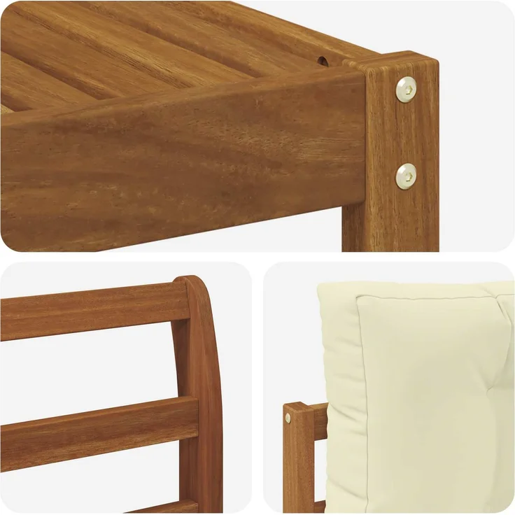 vidaXL Outdoor-Sofagarnitur 4 stk. 4-Sitzer Natur und Creme 3367403 – Bild 5