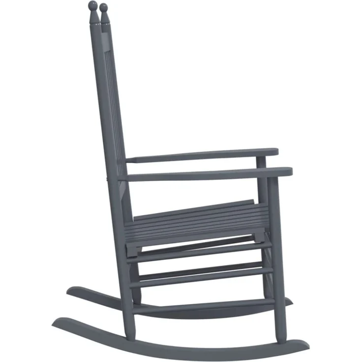 vidaXL Schaukelstühle mit Gebogenen Sitzen 2 Stk. Grau Pappelholz 3281589 – Bild 2