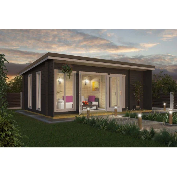 Lasita Maja Gartenhaus Japan Gartenhaus aus Holz Holzhaus mit 44 mm Wandstärke Blockbohlenhaus mit Montagematerial – Bild 3