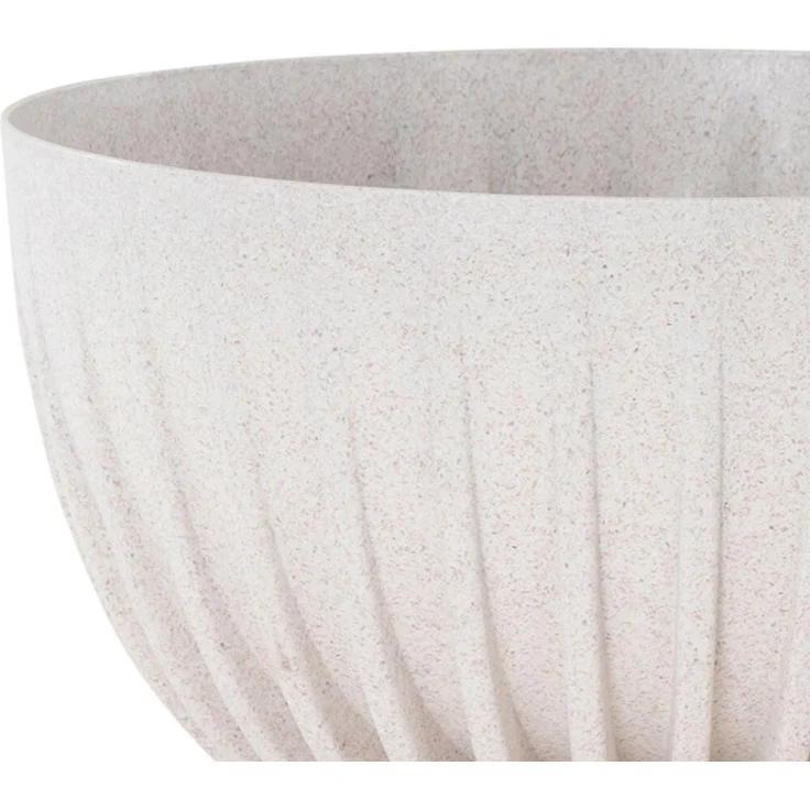 Pflanzschale PALMA 30 cm weiß aus Kunststoff Holzfaser wetterfest UV-beständig robust pflegeleicht nachhaltige Blumenschale für Innen- und Außenbereich – Bild 2