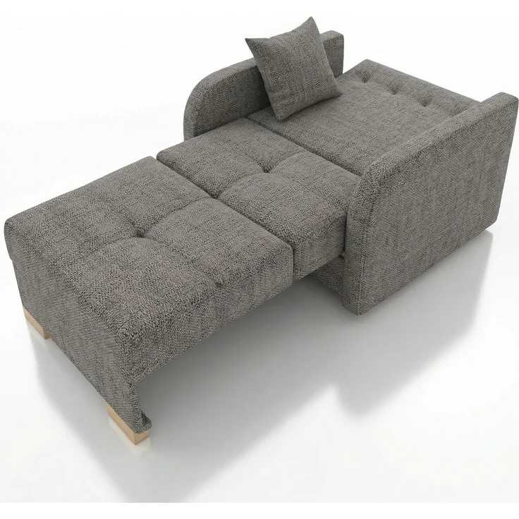 Wohnero24 Schlafsessel POLINA 1 103x95 cm Sessel mit Schlaffunktion 80x195 cm kleines Schlafsofa mit Bettkasten ausziehbar 100 cm breit Einzelschlafsofa - Grau – Bild 5