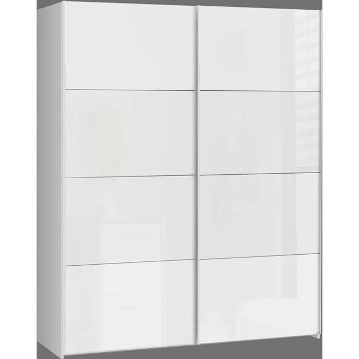 FORTE Starlet Plus Kleiderschrank, Holzwerkstoff, Weiß, 170,3 x 209,7 x 61,2 cm