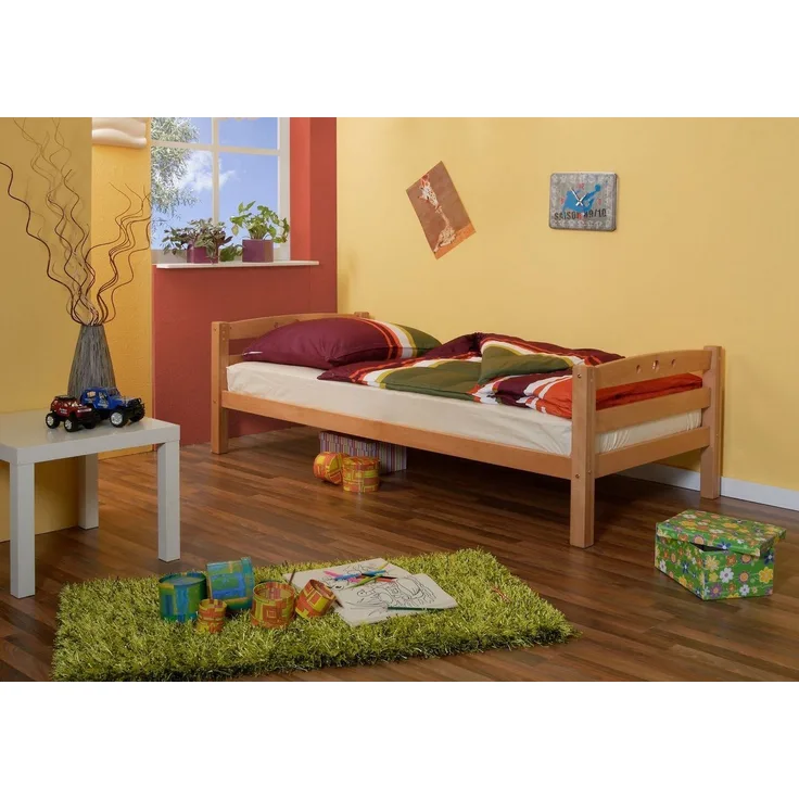 Hochbett Tolly 90x200 Buche massiv (rundes Kopfteil)