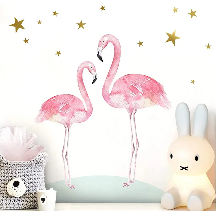 Little Deco Wandtattoo 2 Flamingos/Sterne, 50x32 cm